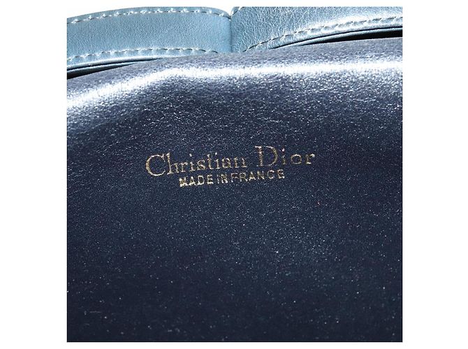 Borsa a spalla in tela Trotter Christian Dior blu navy oro Auth ep8528 D'oro - vista 18