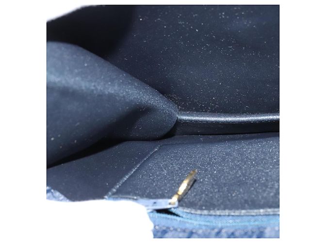 Borsa a spalla in tela Trotter Christian Dior blu navy oro Auth ep8528 D'oro - vista 20