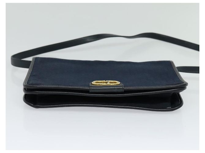 Borsa a spalla in tela Trotter Christian Dior blu navy oro Auth ep8528 D'oro - vista 5
