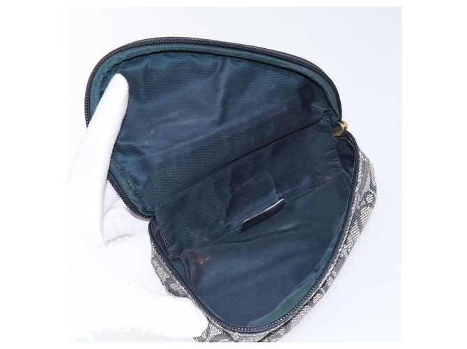 Pochete em lona Trotter Christian Dior azul marinho Auth MX016 - vista 10