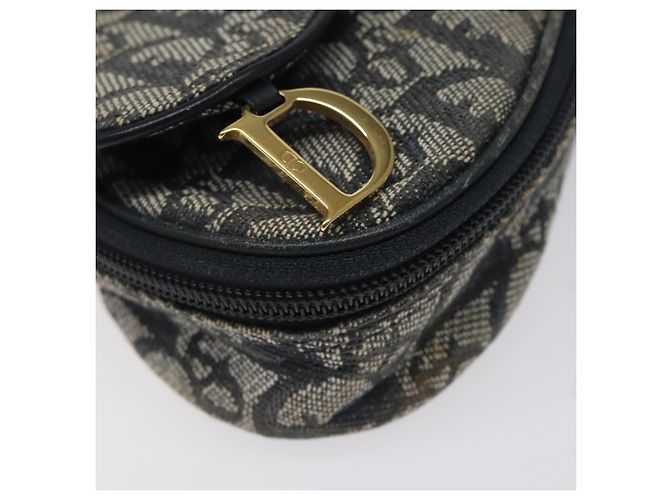 Pochete em lona Trotter Christian Dior azul marinho Auth MX016 - vista 14