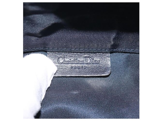 Pochete em lona Trotter Christian Dior azul marinho Auth MX016 - vista 17