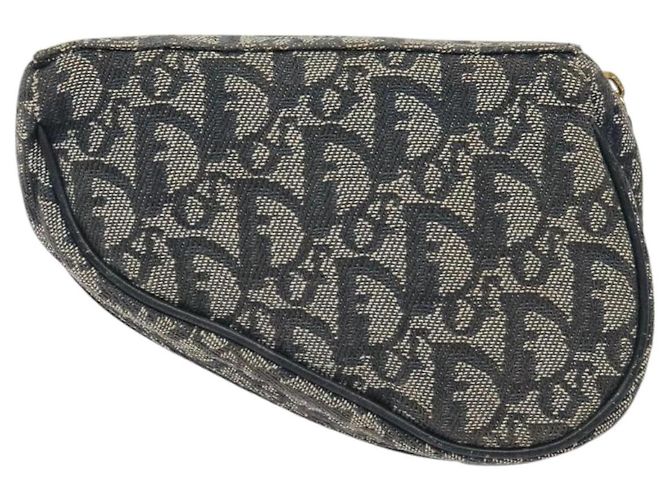 Pochete em lona Trotter Christian Dior azul marinho Auth MX016 - vista 2
