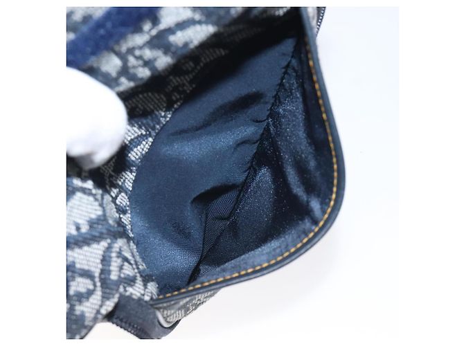 Pochete em lona Trotter Christian Dior azul marinho Auth MX016 - vista 21