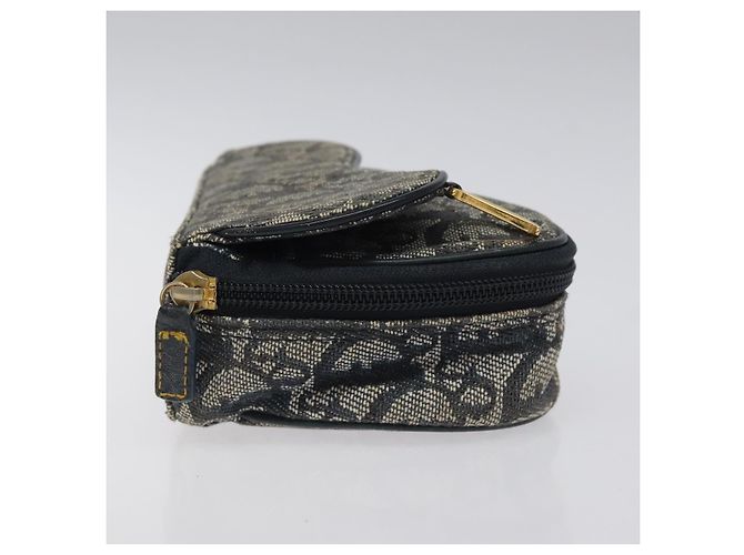 Pochete em lona Trotter Christian Dior azul marinho Auth MX016 - vista 4