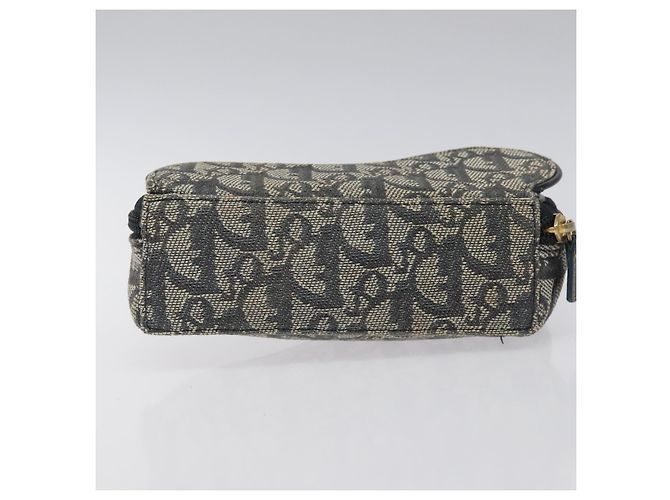 Pochete em lona Trotter Christian Dior azul marinho Auth MX016 - vista 5