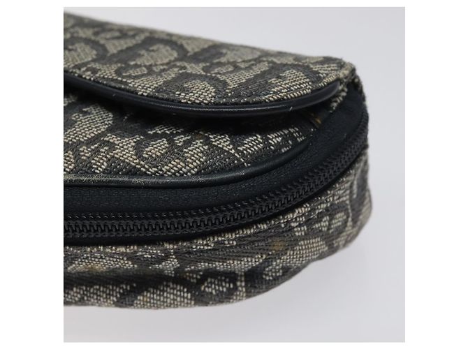 Pochete em lona Trotter Christian Dior azul marinho Auth MX016 - vista 7