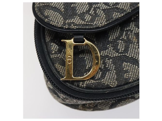 Pochete em lona Trotter Christian Dior azul marinho Auth MX016 - vista 8