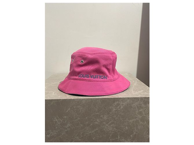 Bucket LOUIS VUITTON Cappelli T.International S Cotone Blu - vista 5
