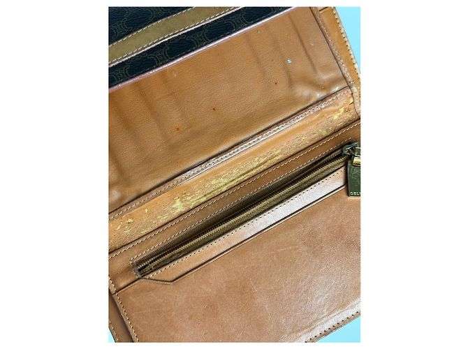 Céline Vintage Celine Triomphe Leather Monogram Wallet Brown - view 10