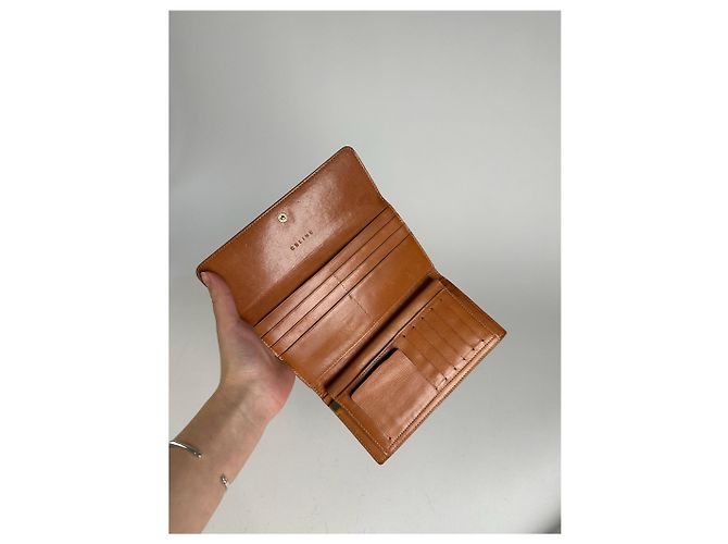 Céline Vintage Celine Triomphe Leather Monogram Wallet Brown - view 3