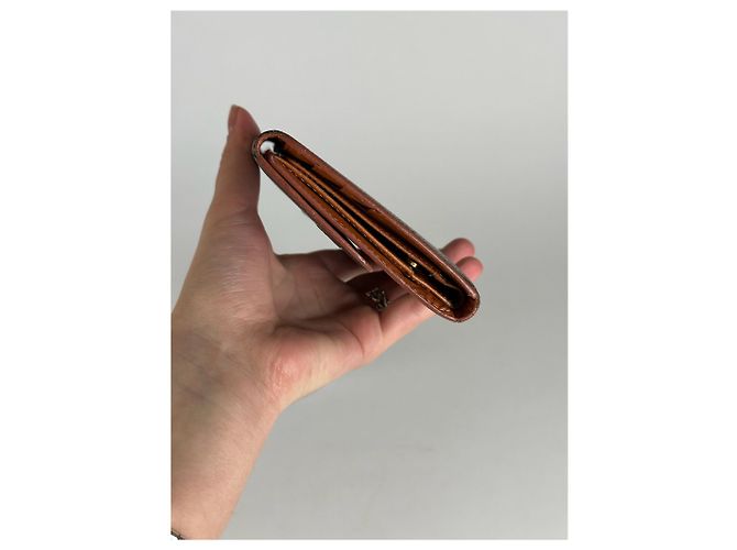 Céline Vintage Celine Triomphe Leather Monogram Wallet Brown - view 5