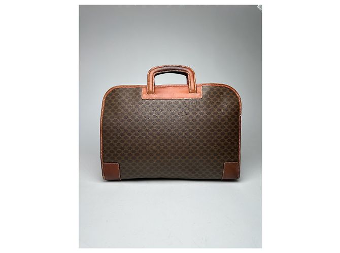 Céline Valigetta in pelle monogramma vintage Celine Paris marrone - vista 2