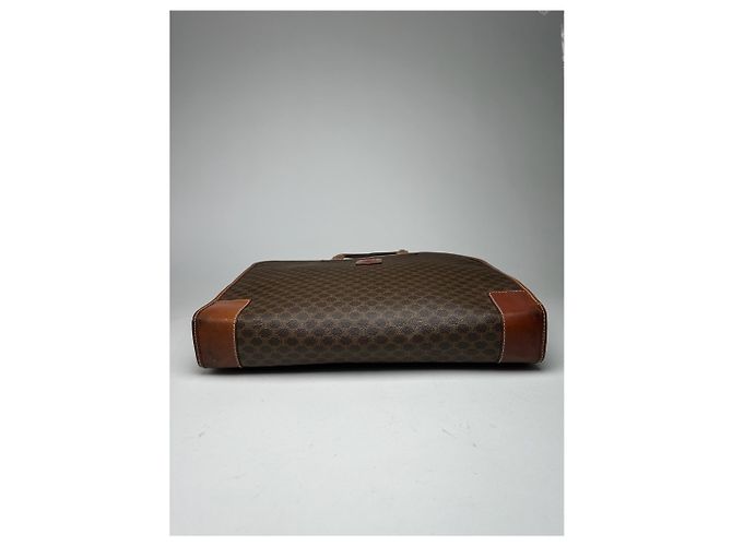 Céline Valigetta in pelle monogramma vintage Celine Paris marrone - vista 7