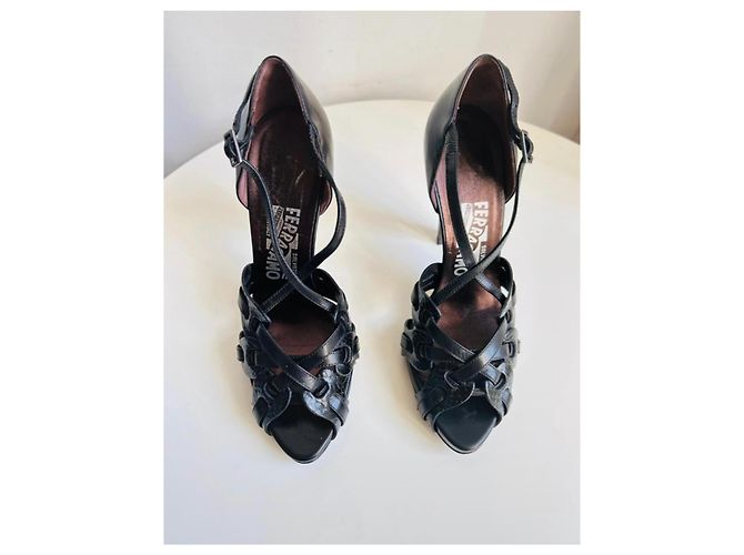 Sandali neri Salvatore Ferragamo - Tacchi Nero - vista 7