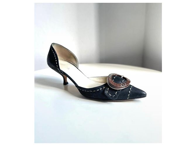 Prada schwarze Slipper mit Kittenheels Größe 36,5/37 - Ansicht 2