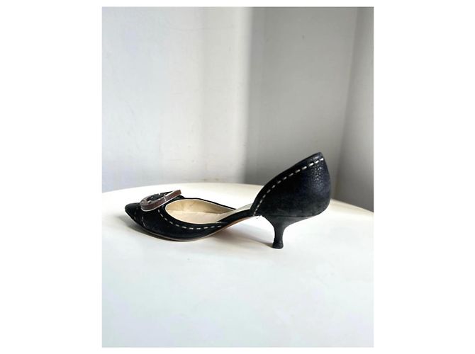 Prada schwarze Slipper mit Kittenheels Größe 36,5/37 - Ansicht 4
