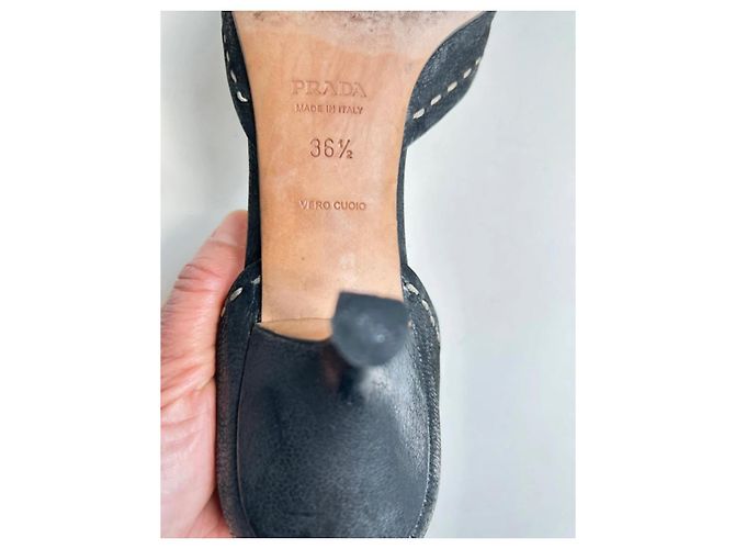 Prada schwarze Slipper mit Kittenheels Größe 36,5/37 - Ansicht 6
