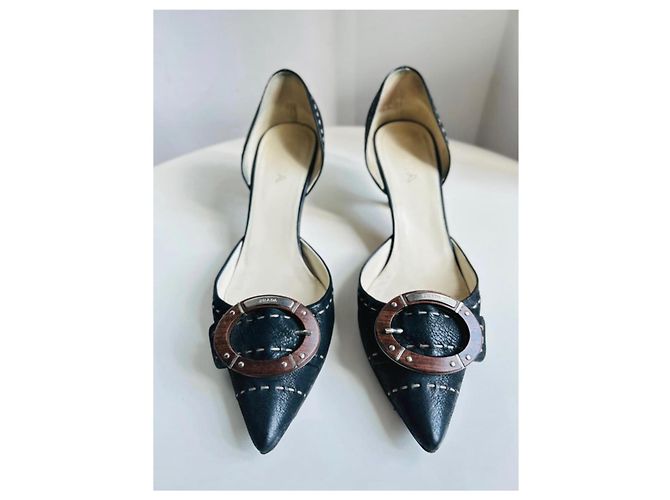 Prada schwarze Slipper mit Kittenheels Größe 36,5/37 - Ansicht 7