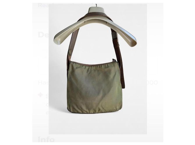 Prada Vintage Nylon Schultertasche - Grün - Ansicht 3