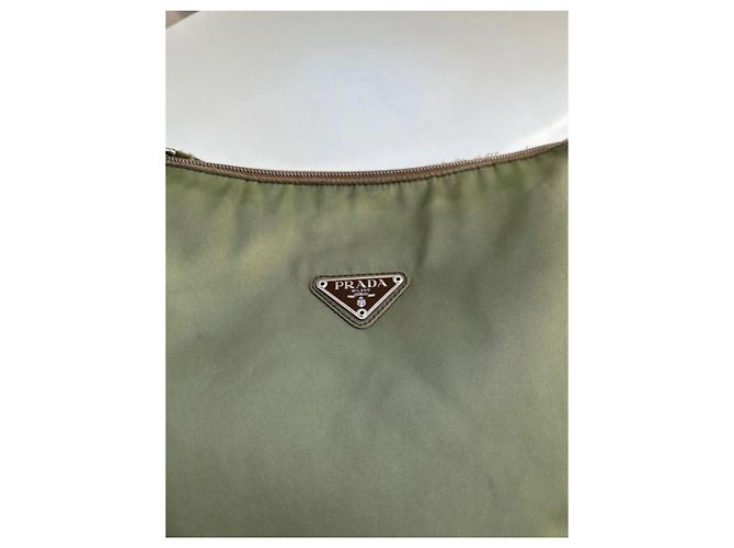 Prada Vintage Nylon Schultertasche - Grün - Ansicht 4