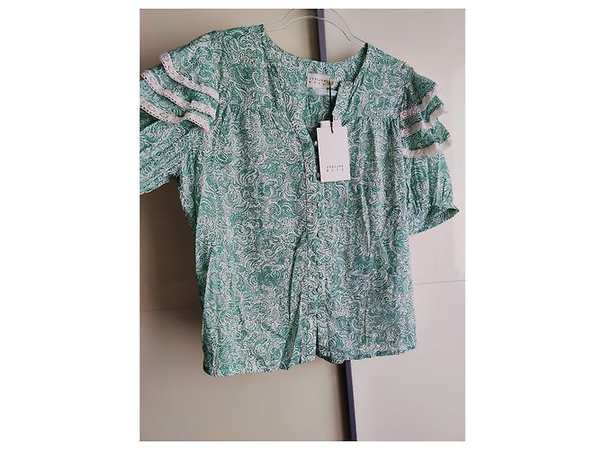 Autre Marque Atelier Dream Bluse Hellgrün Viskose - Ansicht 3