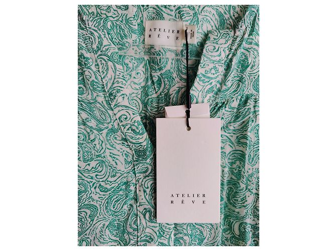 Autre Marque Atelier Dream Bluse Hellgrün Viskose - Ansicht 4