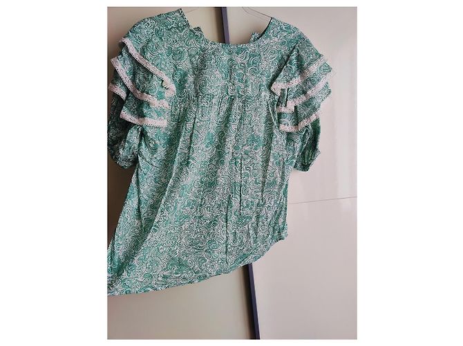 Autre Marque Atelier Dream Bluse Hellgrün Viskose - Ansicht 5