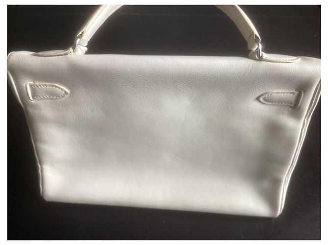 Hermès, borsa Kelly, retourne, 32 in pelle bianca Bianco - vista 4