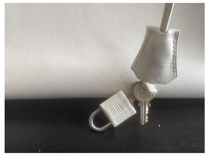 Hermès, borsa Kelly, retourne, 32 in pelle bianca Bianco - vista 5
