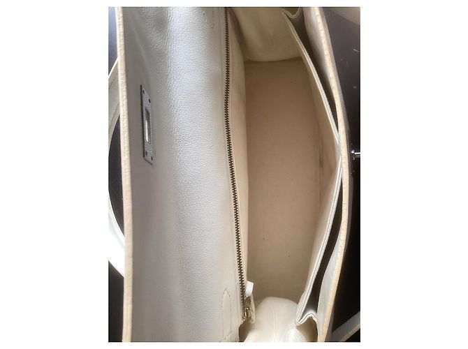 Hermès, borsa Kelly, retourne, 32 in pelle bianca Bianco - vista 9