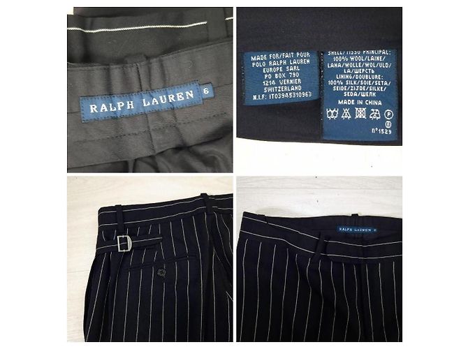 Tailleur pantalone Ralph Lauren gessato y2k Nero Viola scuro - vista 10