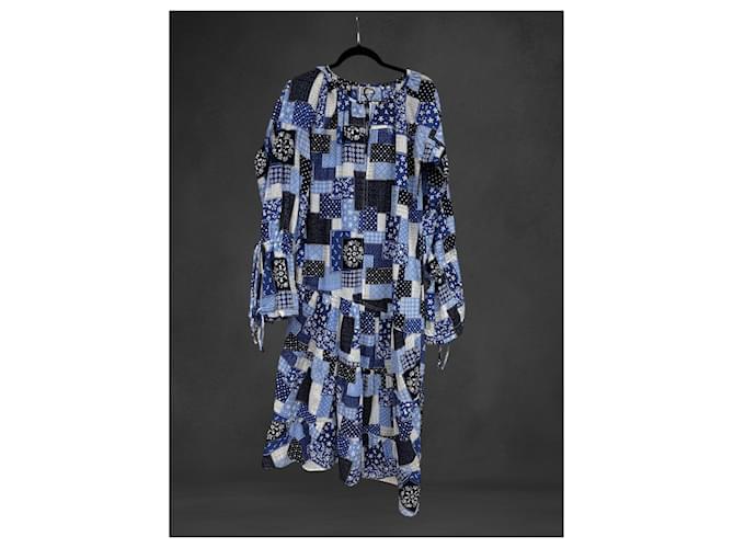 Vestido patchwork Amily By Malene Birger Azul Algodón - vista 2