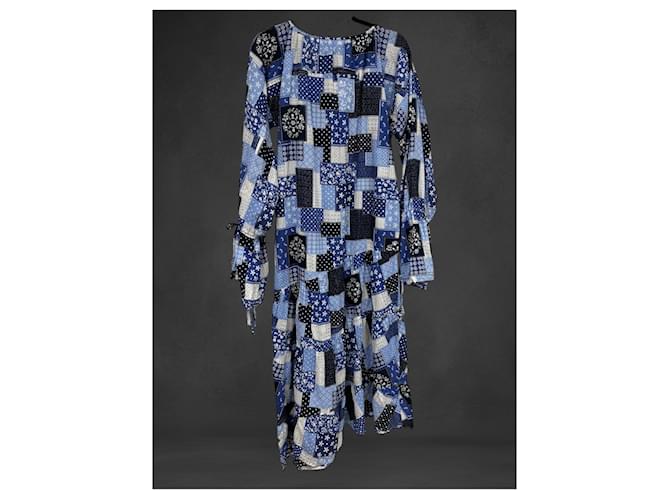 Vestido patchwork Amily By Malene Birger Azul Algodón - vista 3
