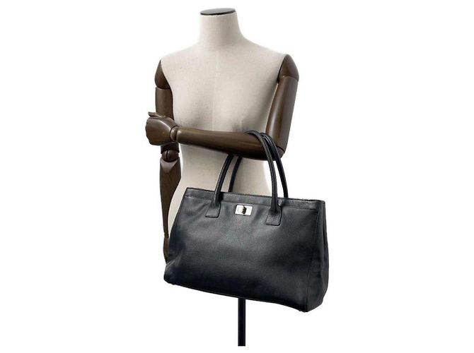 Chanel 2.55 Executive Line Leder Tote Bag Schwarz - Ansicht 4