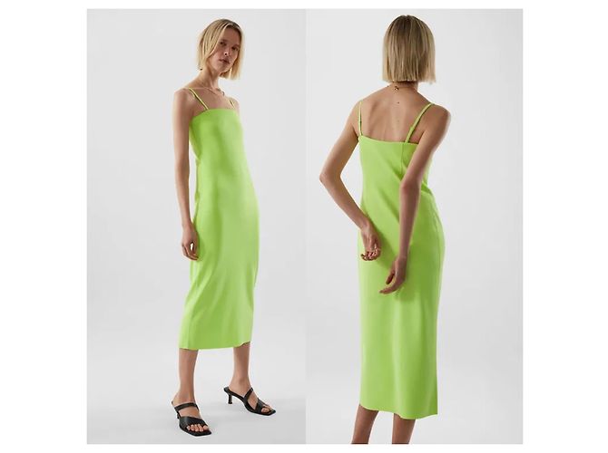 COS Tuba Midi-Kleid in neon limonengrün Größe L Gelb - Ansicht 3