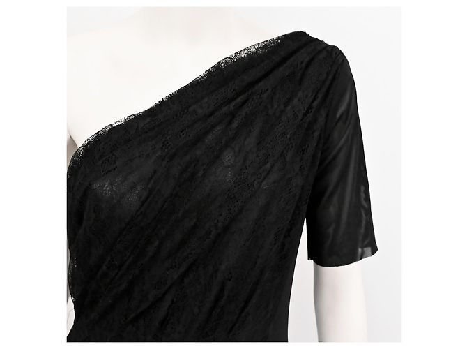 Christopher Kane x Topshop Minikleid mit einer Schulter aus Spitze Größe XL Schwarz - Ansicht 8