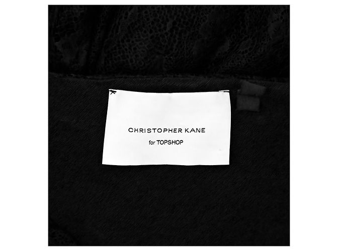 Christopher Kane x Topshop Minikleid mit einer Schulter aus Spitze Größe XL Schwarz - Ansicht 9