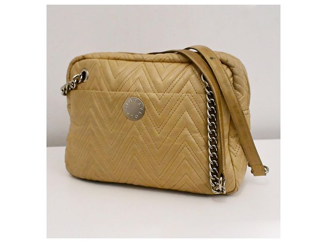 Bimba & Lola Bolsa de ombro quadrada em couro acolchoado Bimba Y Lola em bege - vista 3