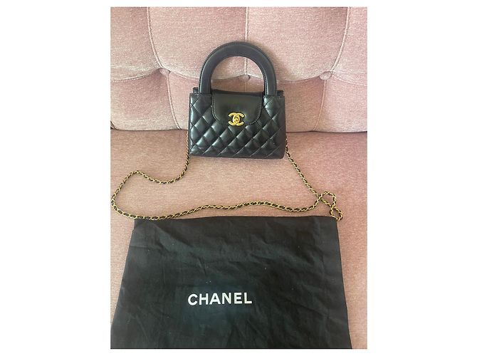 Timeless Chanel Borsa Nano Shopping Nera in Pelle Nero - vista 2