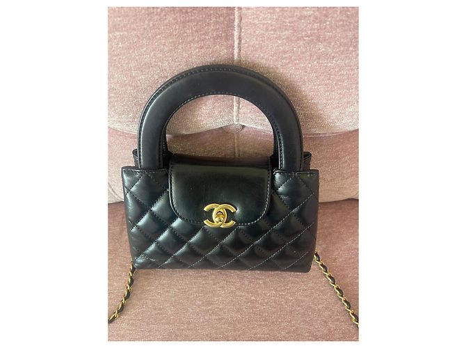 Timeless Chanel Borsa Nano Shopping Nera in Pelle Nero - vista 3