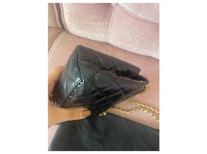 Timeless Chanel Borsa Nano Shopping Nera in Pelle Nero - vista 5