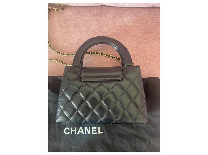 Timeless Chanel Borsa Nano Shopping Nera in Pelle Nero - vista 7