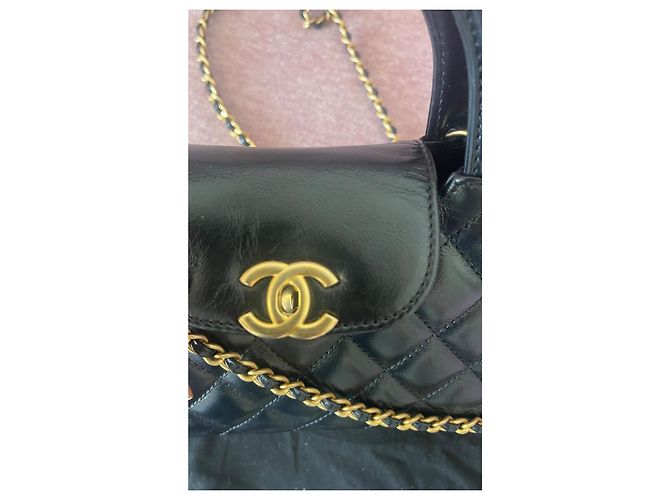 Timeless Chanel Borsa Nano Shopping Nera in Pelle Nero - vista 9