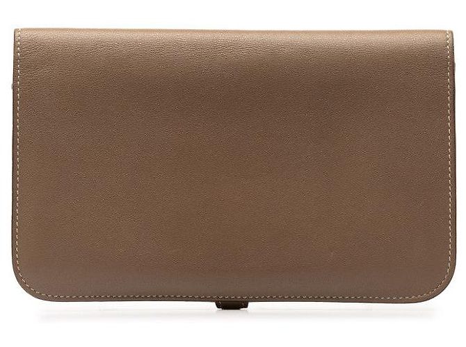 Hermès Portafoglio lungo Hermes Dogon GM in pelle Swift Etoupe argento Grigio - vista 3