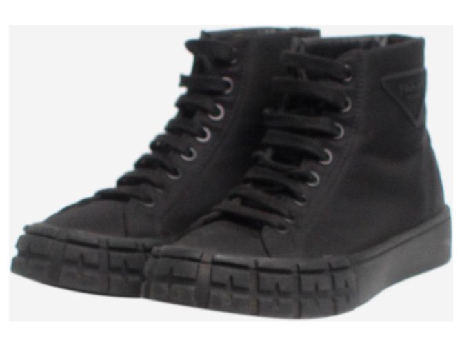Prada Schwarze Cassetta High-Top-Sneaker - Größe EU 39 - Ansicht 2