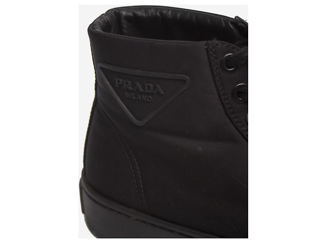 Prada Schwarze Cassetta High-Top-Sneaker - Größe EU 39 - Ansicht 4