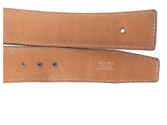 Hermès CINTURA VINTAGE HERMES IN PELLE DI COCODRILLO ALLIGATOR T85 32 MM Nero - vista 5