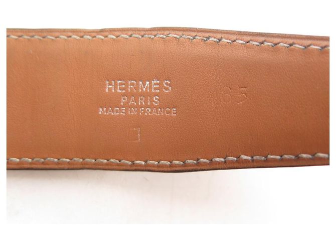 Hermès CINTURA VINTAGE HERMES IN PELLE DI COCODRILLO ALLIGATOR T85 32 MM Nero - vista 7