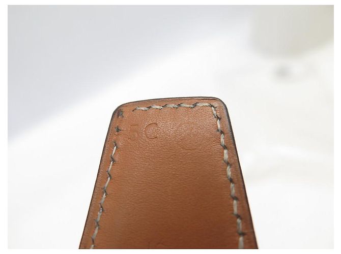 Hermès CINTURA VINTAGE HERMES IN PELLE DI COCODRILLO ALLIGATOR T85 32 MM Nero - vista 9